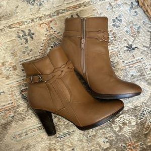 Tan heeled booties